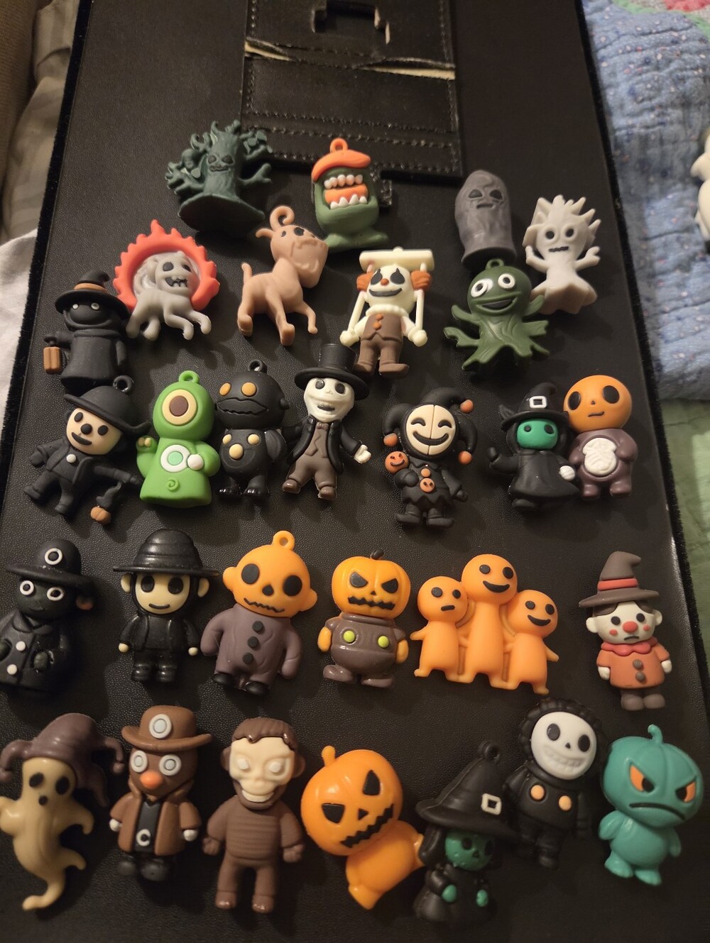 Mini Halloween Figurines Hard Rubber Scary Decorations Set of 29